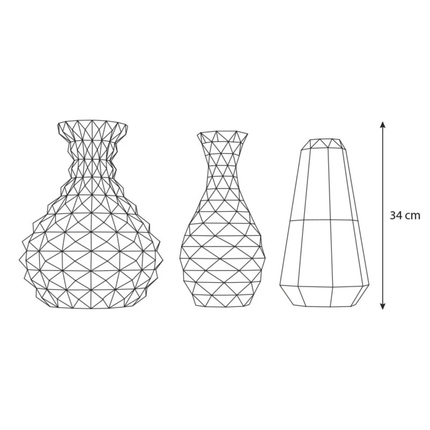Drie Vazen Papercraft - DIY pakket