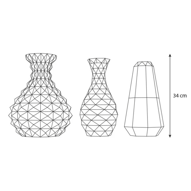 Drie Vazen Papercraft - DIY pakket