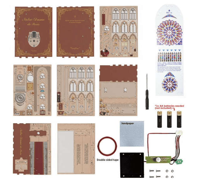 Book Nook Boekensteun "Notre Dame" - DIY Pakket