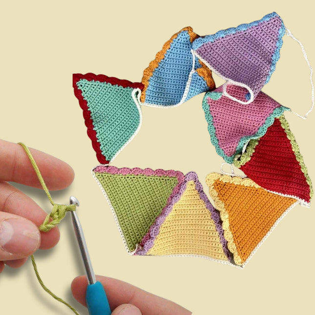 Feest vlaggetjes haken KLEUR - DIY Pakket