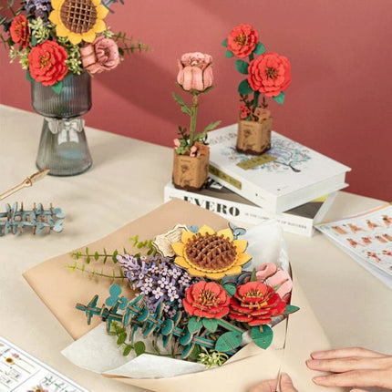Houten Bloemen Boeket - DIY pakket