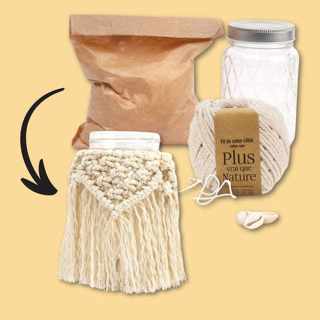 Macrame Bohemian Kaars - DIY pakket