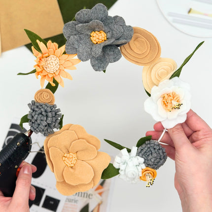 Vilt Bloemenkrans Geel - DIY pakket