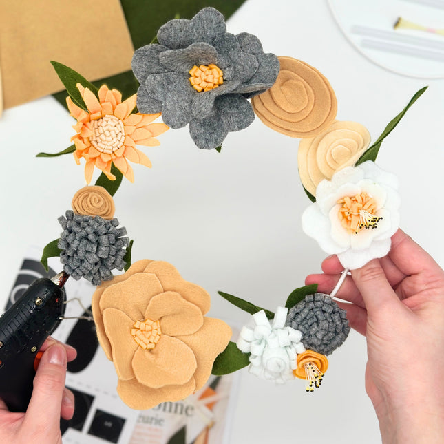 Vilt Bloemenkrans Geel - DIY pakket