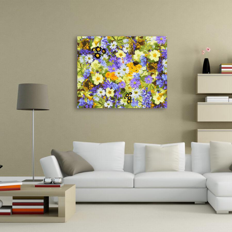 Schilderen op nummer Colourful Flowers Arty Bee woonkamer