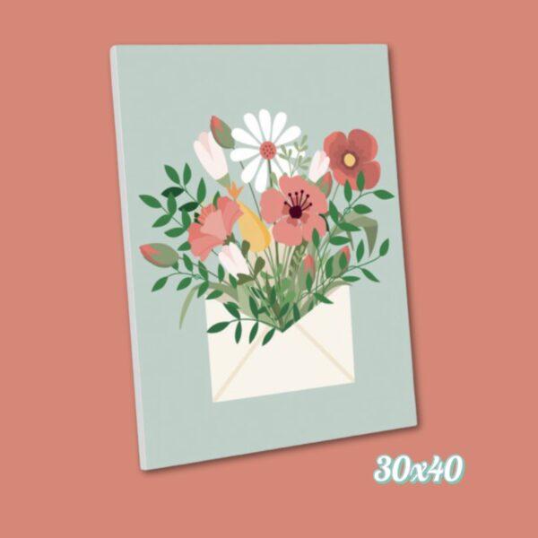 Schilderen-op-nummer "Bloemen in envelop" - DIY pakket